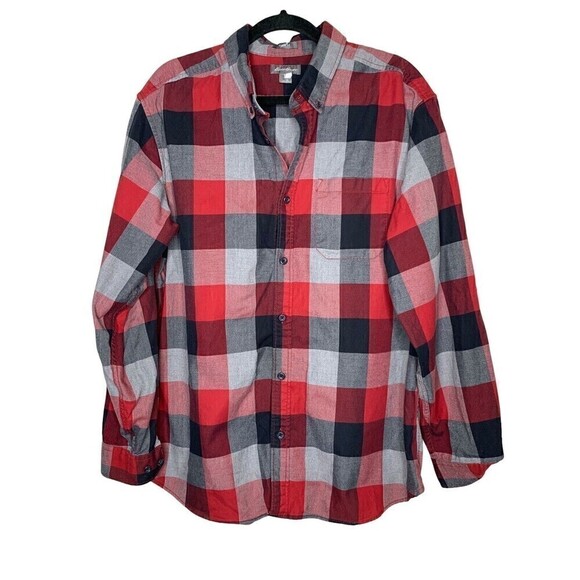 Eddie Bauer Other - Eddie Bauer Shirt Shacket Mens XL Tall Heavy Cotton Button Up Collared Plaid